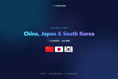中国、日本和韩国 eSIM 流量包